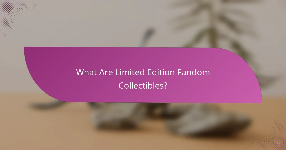 What Are Limited Edition Fandom Collectibles?