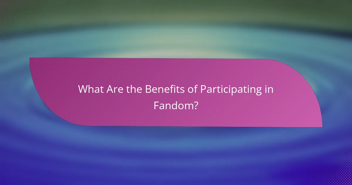 What Are the Benefits of Participating in Fandom?