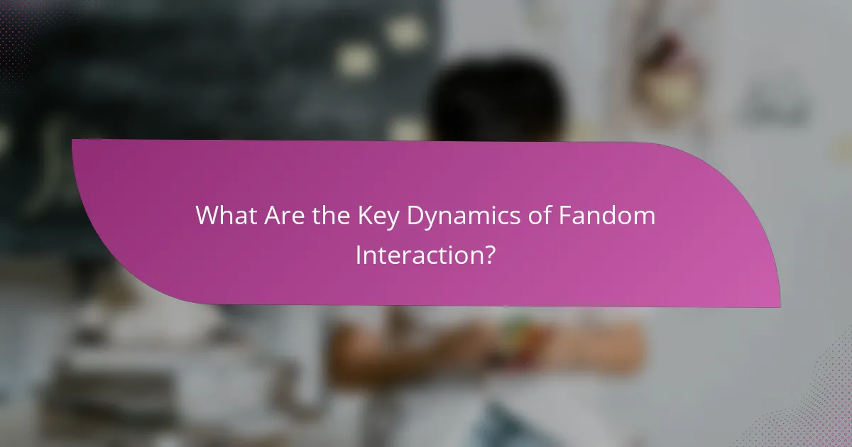 What Are the Key Dynamics of Fandom Interaction?