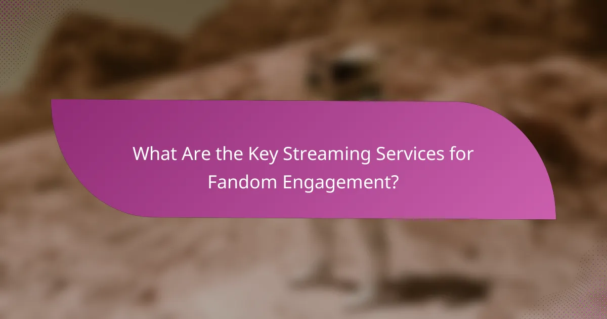 What Are the Key Streaming Services for Fandom Engagement?