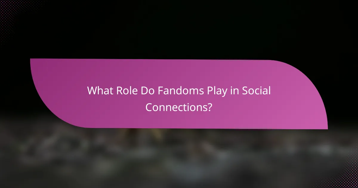 What Role Do Fandoms Play in Social Connections?
